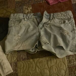 Distressed Denim Shorts